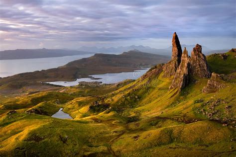 Old Man Of Storr Sunrise Isle Of Skye Scotland Uk Stock Image