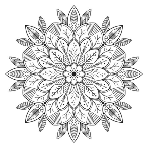 Leaves And Flowers Mandalas With Flowers And Vegetation 100 Mandalas 09e