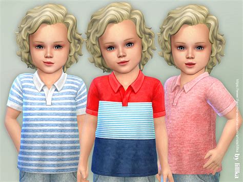 The Sims Resource Toddler Boys Polo Shirt 02 By Lillka • Sims 4 Downloads
