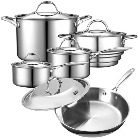Shop Cooks Standard Piece Multi Ply Clad Stainless Steel Cookware Set On Sale Free