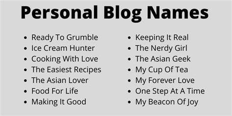 400 Personal Blog Names That You Will Love