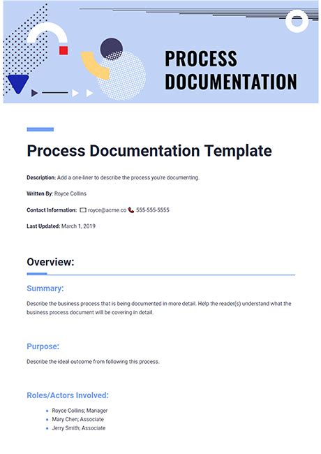 process documentation template bitai