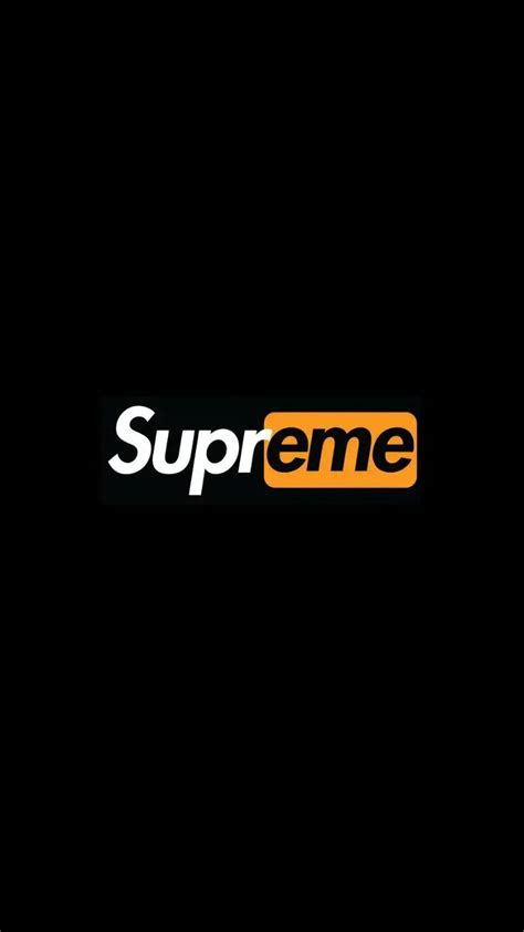 Download Orange Supreme Logo Black Wallpaper