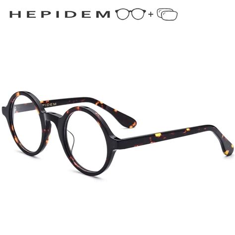Acetate Optical Prescription Glasses Frame Men Full Retro Vintage Round Circle Eyeglasses 2018