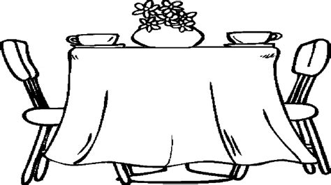 Dinner Table Coloring Page At Free Printable