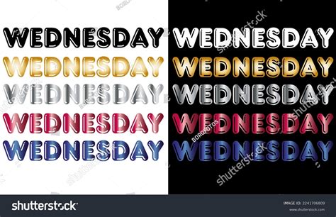 Wednesday Set Different Colors Day Week Stock Vector Royalty Free