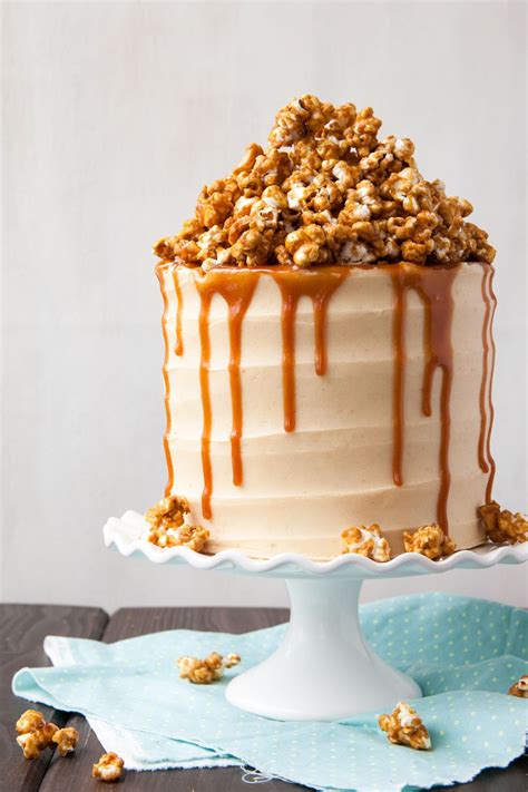 Peanut Butter Caramel Popcorn Cake — Style Sweet Popcorn Cake Cake