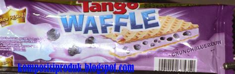 Pewarna makanan eritrosin ci 45430. Tango Waffle Crunch Blueberry 8,5 Gram - Komposisi Produk