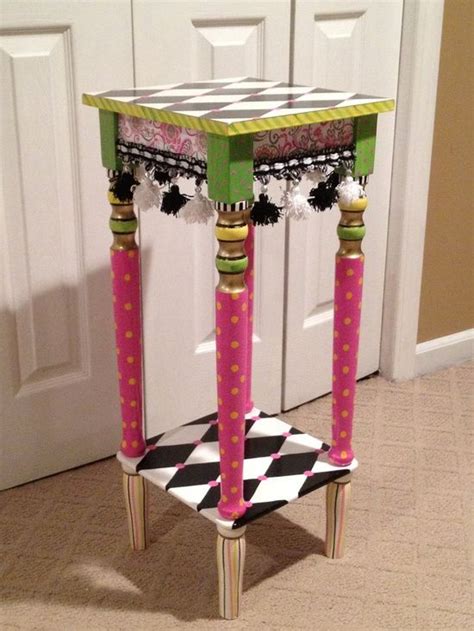If you love this table and want me to recreate it for you , go. Hand Painted Accent side table black and white harlequin ...