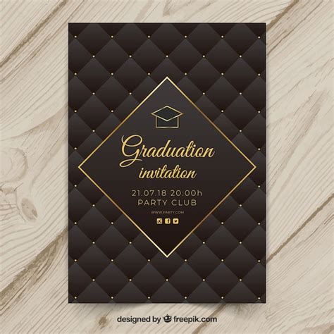 Premium Vector Elegant Graduation Invitation Template