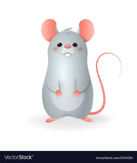 Cute Little Rat Vector Illustration Cartoon Style Isolated On