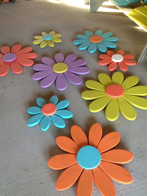 Wooden craft flowers for sale. Large Flowers daisy flowers flower wall art distressed ...