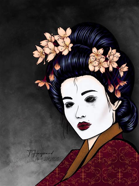 Dark Geisha 🖤 Procreate Art Halloween Face Art