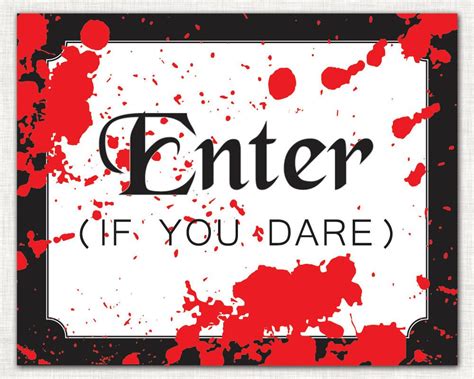 Adult Halloween Party Sign Printable Diy Digital File Bloody Scary