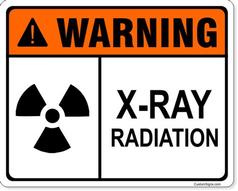 Warning X Ray Radiation Full Color Sign 8 X 10