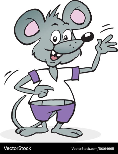 Cartoon Of An Happy Male Mouse Royalty Free Vector Image