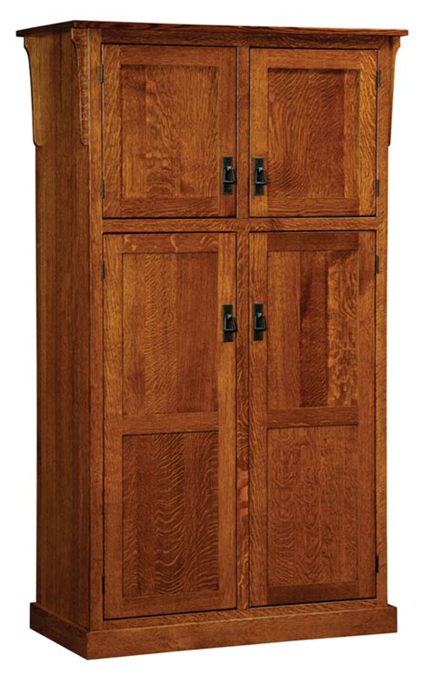 Our wooden storage cabinets can be customized to fit browse our selection of amish made cabinets and find great deals on the best quality cabinet pieces available in the united states. Mission 4-Door Pantry Cabinet | Amish Furniture Factory ...