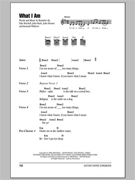 What chord am i playing guitar. What I Am Sheet Music | Edie Brickell | Guitar Chords/Lyrics