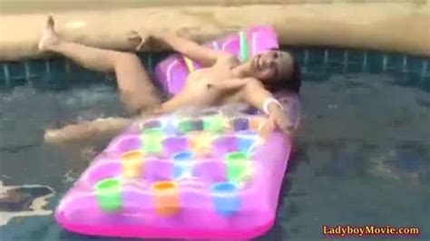 Teen Ladyboy Tao Having Fun In Swimming Pool AShemaletube