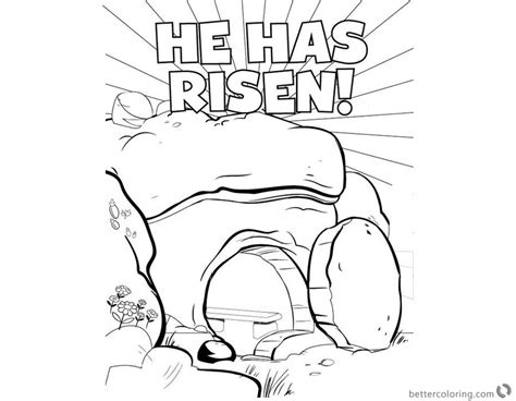 He Has Risen Coloring Pages Empty Tomb Free Printable Coloring Pages