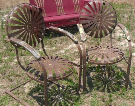 Vintage metal outdoor table and four chairs. 10 best Sunburst Metal Garden Furniture images on ...