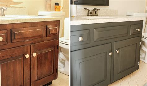 Simple steps to upgrade the look of your bathroom vanity #bathroom #remodel #refinish. How to Save a Dated Bathroom Vanity - Pretty Handy Girl