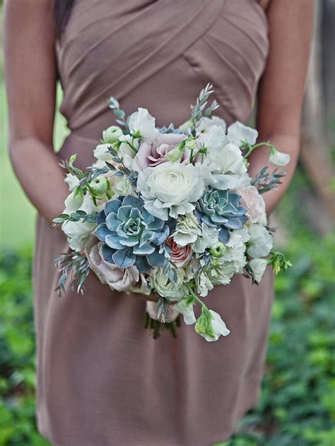 Natural Succulent Wedding Bouquets