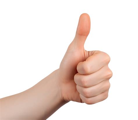 Realistic Thumb Up Hand Gesture On Transparent Background As Png Like Good Feedback Positive