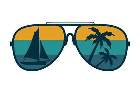Sailboat Palm Trees Sunglasses Png Svg Graphic By Sunandmoon Creative Fabrica