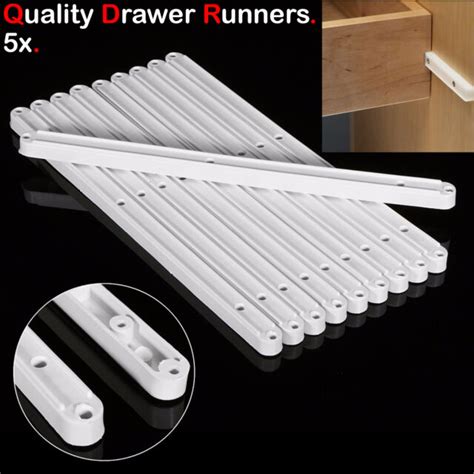 5 Pairs Drawer Runners Plastic Guide Rail For Kitchen Bedroom 17mm