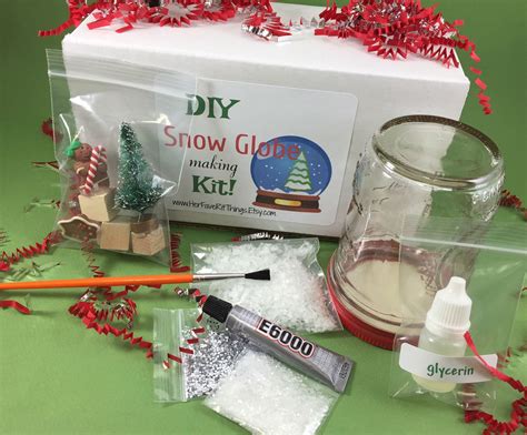 DIY Holiday Snow Globe Kit/snow globe/craft kit/holiday snow