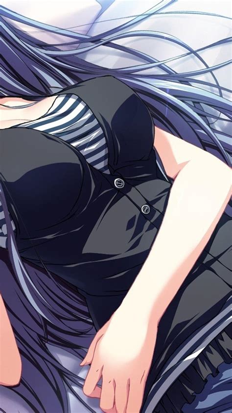 Surprisingly, there are a lot more of them than you think. Anime girl with purple hair and black top Wallpaper ...