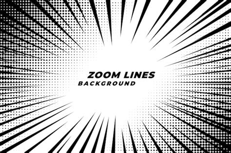Free Vector Comic Zoom Lines Motion Background With Halftone Effect
