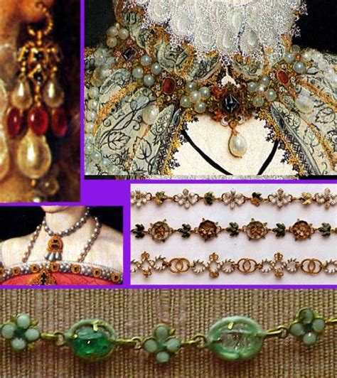 Elizabethan Jewellery Collage Mary Queen Of Scots Renaissance