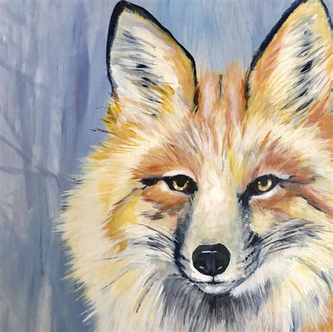 Introduction To Animal Portraiture In Acrylics Fox Painting Pet