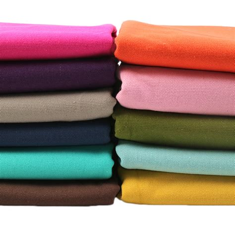 100 Cotton Canvas Fabric Thick Solid Coloraprontable Etsy
