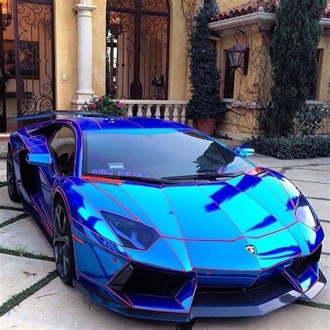 Shooting out of the blue sports car. Blue Lamborghini- #LadyLuxuryDesigns … | Blue lamborghini ...