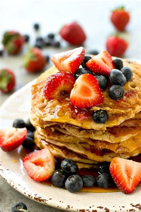 Healthy Mixed Berry Multi Grain Pancakes Recipe Food Favorite