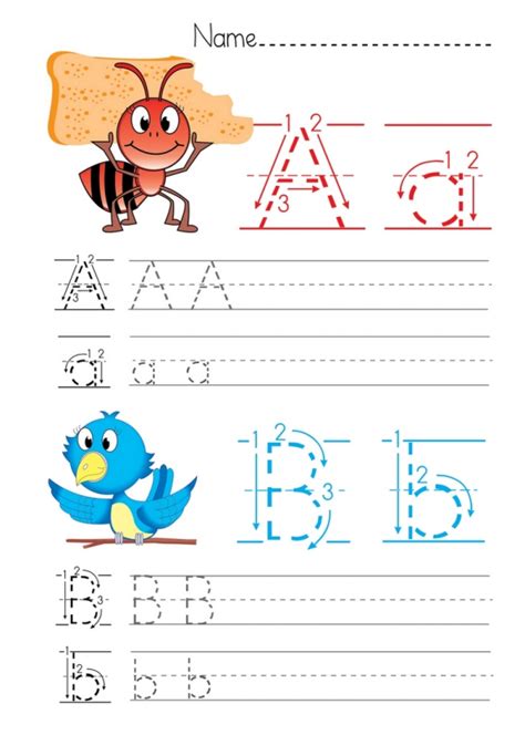 This worksheet is a fun way to help young, beginner students how to write the alphabet by working with numbers. Printable Alphabet Worksheets