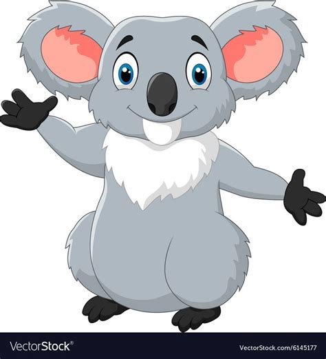 Happy Cartoon Koala Waving Hand Royalty Free Vector Image Koala