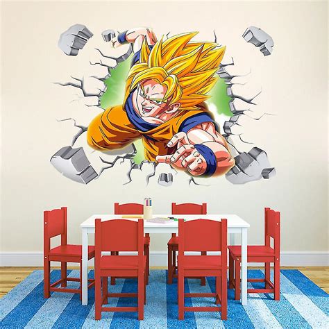 Dragon Ball Cartoon Wall Stickers Sun Goku Waterproof Murals Decal