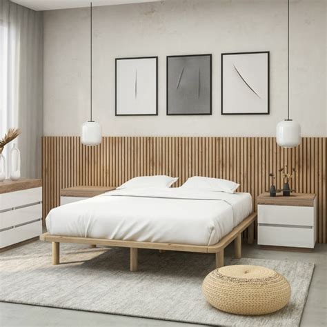 NordicHouse Natural Anna Wooden Bed Base | Temple & Webster