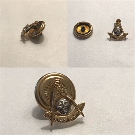 Antique Vintage 14k Gold Mason Freemason Past Master Award Lapel Pin