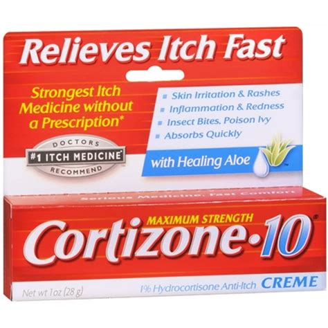 Cortizone 10 Maximum Strength Anti Itch Creme With Aloe 1 Oz Pack Of 2