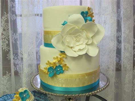 Turquoise And Gold Gold Wedding Cake Wedding Cakes Cake