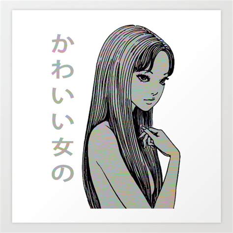Pretty Girl 2 Sad Japanese Anime Aesthetic Art Print By