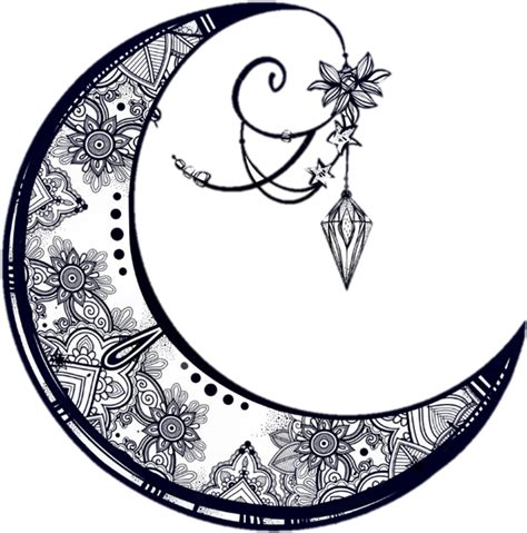 Download Moon Ink Drawing With Transparent Background Ebern Designs