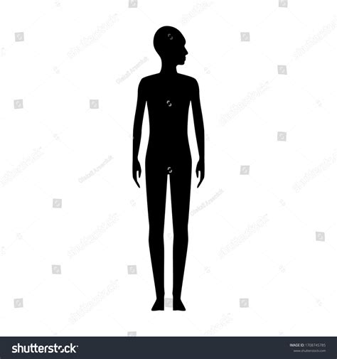 Front View Human Body Silhouette Teenager Stock Vektor Royaltyfri