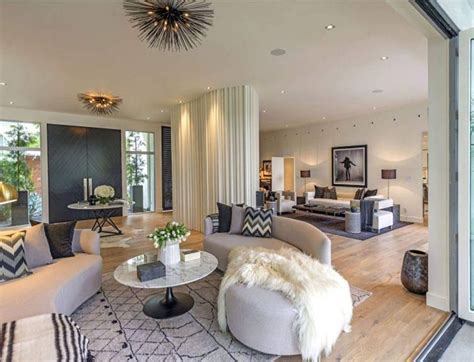 Rooms Of Inspiration A Glamorous Open Plan Living Room
