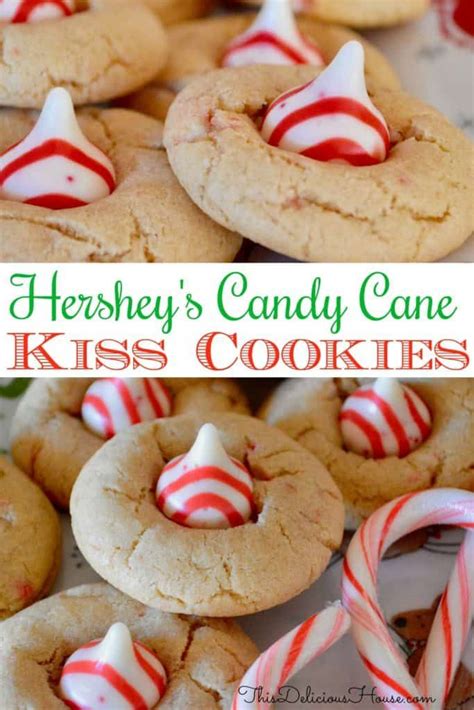 Hershey's kisses (stylized as kisses) is a brand of chocolate first produced by the hershey company in 1907. Candy Cane Kiss Cookies | Peppermint Kisses - This ...